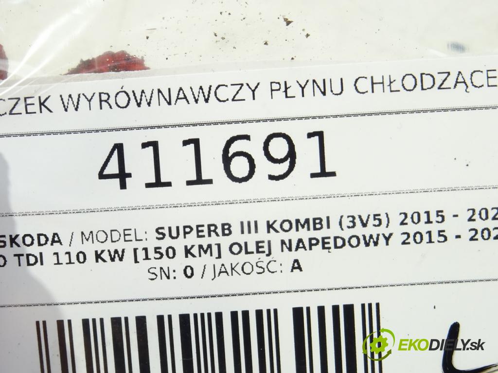 SKODA SUPERB III Kombi (3V5) 2015 - 2022    2.0 TDI 110 kW [150 KM] olej napędowy 2015 - 2022  Nádržka vyrovnávacia (kvapaliny) chladiaceho 5WA121407F (Vyrovnávacie nádržky kvapaliny)
