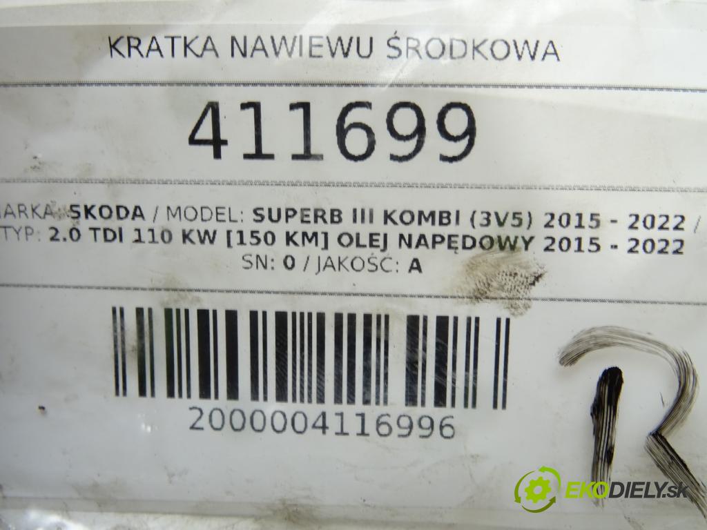 SKODA SUPERB III Kombi (3V5) 2015 - 2022    2.0 TDI 110 kW [150 KM] olej napędowy 2015 - 2022  Mriežky kúrenia stredna 3V0820951D (Mriežky kúrenia (fukáre))