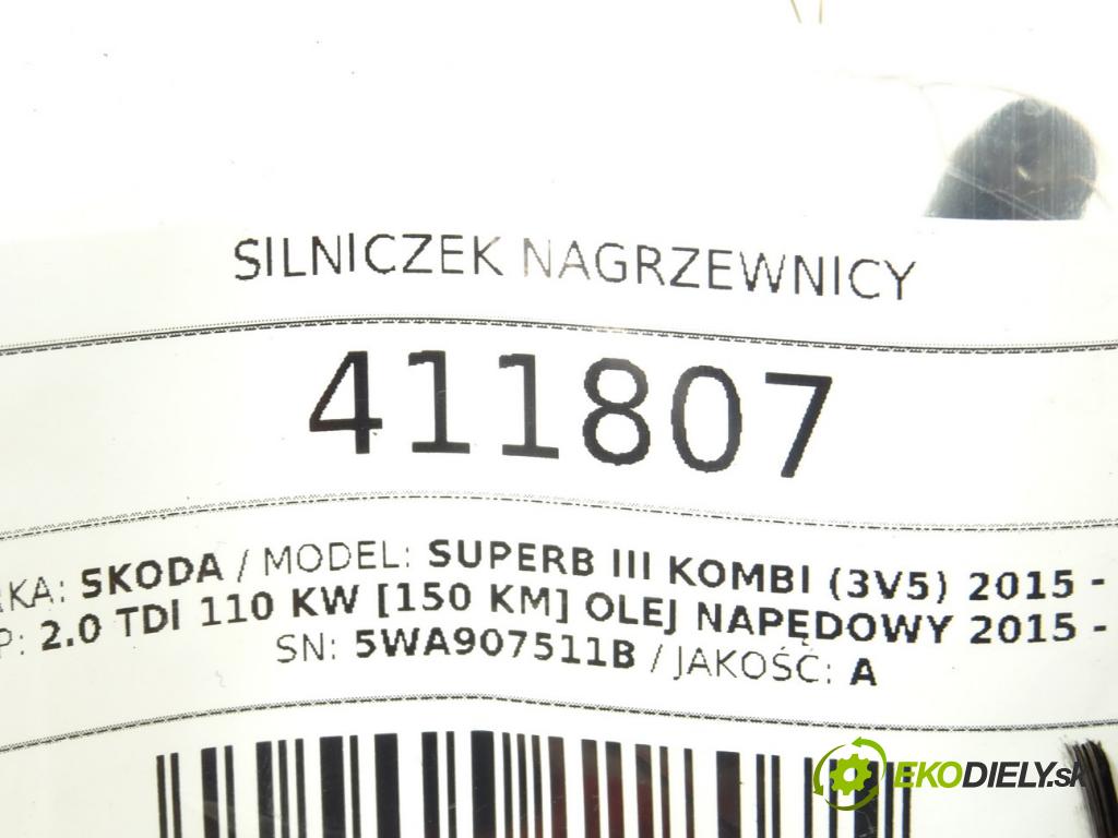SKODA SUPERB III Kombi (3V5) 2015 - 2022    2.0 TDI 110 kW [150 KM] olej napędowy 2015 - 2022  Motorček kúrenia 5WA907511B (Motorčeky kúrenia)