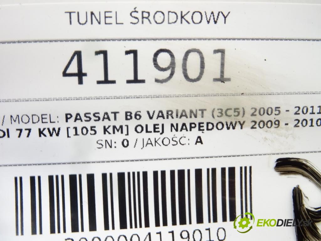 VW PASSAT B6 Variant (3C5) 2005 - 2011    1.6 TDI 77 kW [105 KM] olej napędowy 2009 - 2010  Tunel stredový  (Stredový tunel / panel)