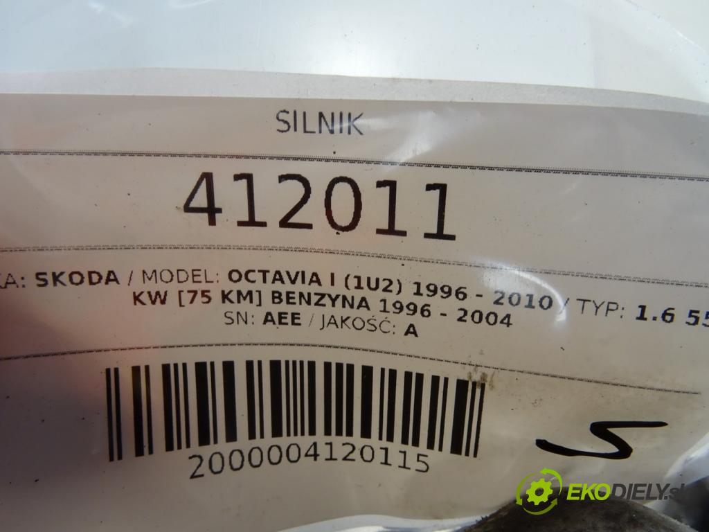 SKODA OCTAVIA I (1U2) 1996 - 2010    1.6 55 kW [75 KM] benzyna 1996 - 2004  Motor AEE (Motory (kompletné))