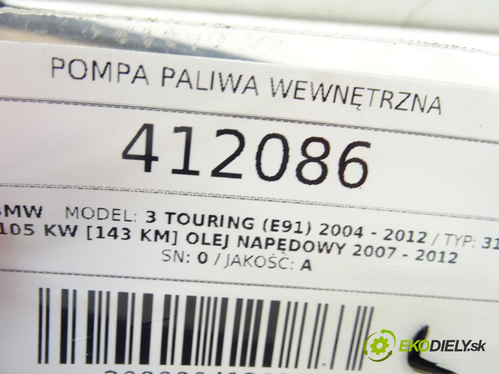 BMW 3 Touring (E91) 2004 - 2012    318 d 105 kW [143 KM] olej napędowy 2007 - 2012  Pumpa paliva vnútorná  (Palivové pumpy, čerpadlá, plaváky)
