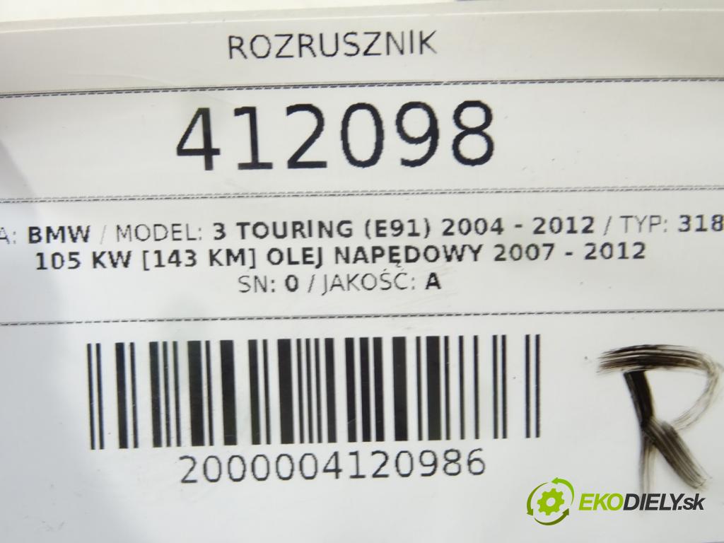 BMW 3 Touring (E91) 2004 - 2012    318 d 105 kW [143 KM] olej napędowy 2007 - 2012  Štartér 7801203 (Štartéry)