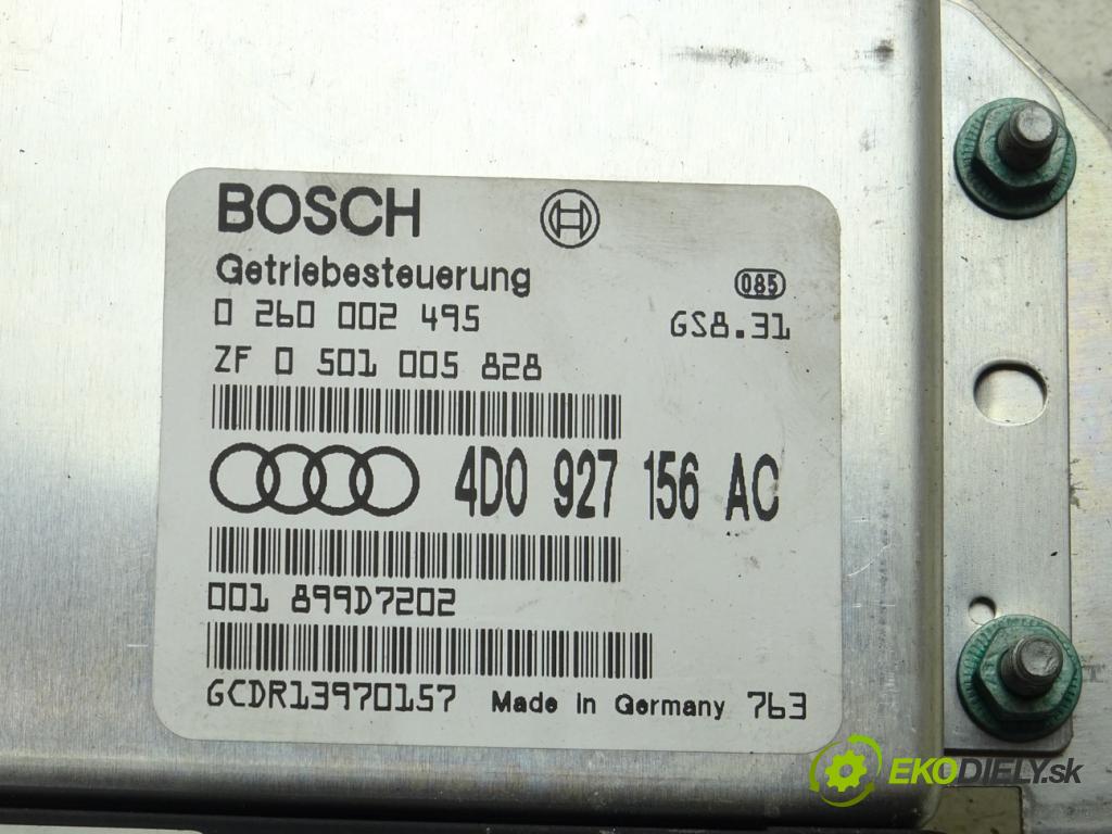 AUDI A8 D2 (4D2, 4D8) 1994 - 2005    3.7 169 kW [230 KM] benzyna 1995 - 1998  řídící jednotka převodovky 4D0927156AC (Řídící jednotky převodovky)