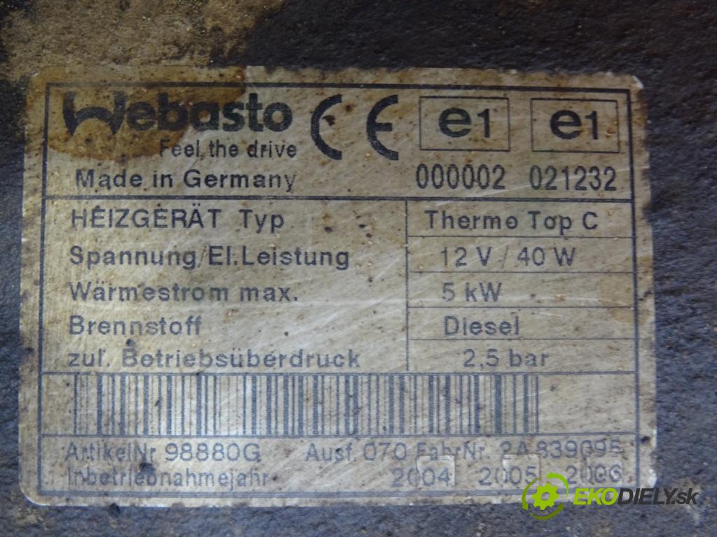 PEUGEOT 807 Van (EB_) 2002 - 2022    2.0 HDi (EBRHMEF) 79 kW [107 KM] olej napędowy 200  Webasto THERMO TOP C (Webasto)