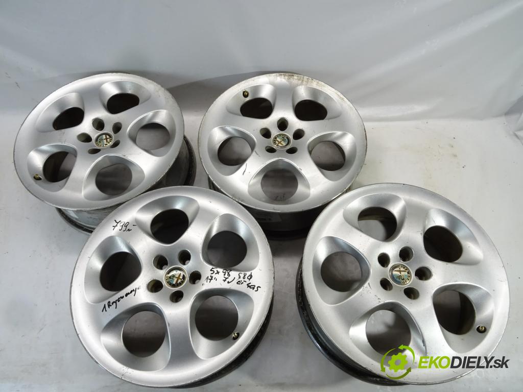 ALFA ROMEO ---    ---  disky hliníkové 17 7J 5X98: stred CENTR. 58
