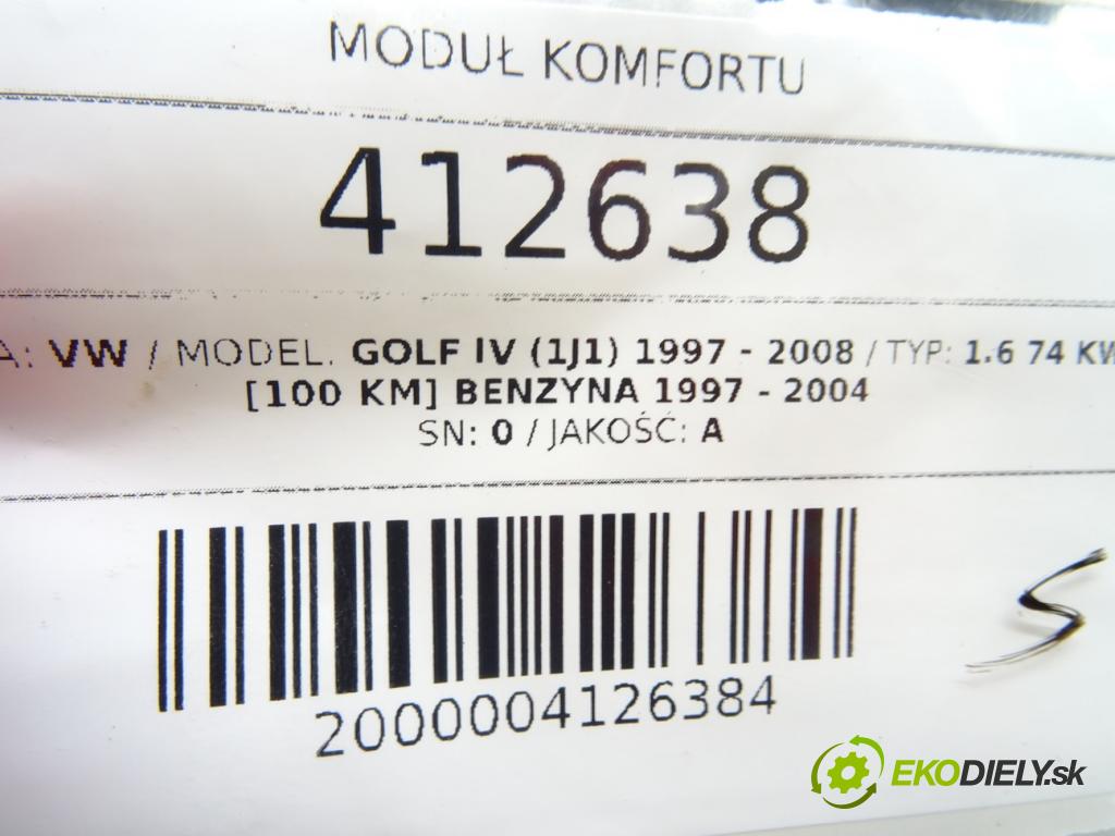 VW GOLF IV (1J1) 1997 - 2008    1.6 74 kW [100 KM] benzyna 1997 - 2004  Modul komfortu 1J0959799Q (Moduly komfortu)