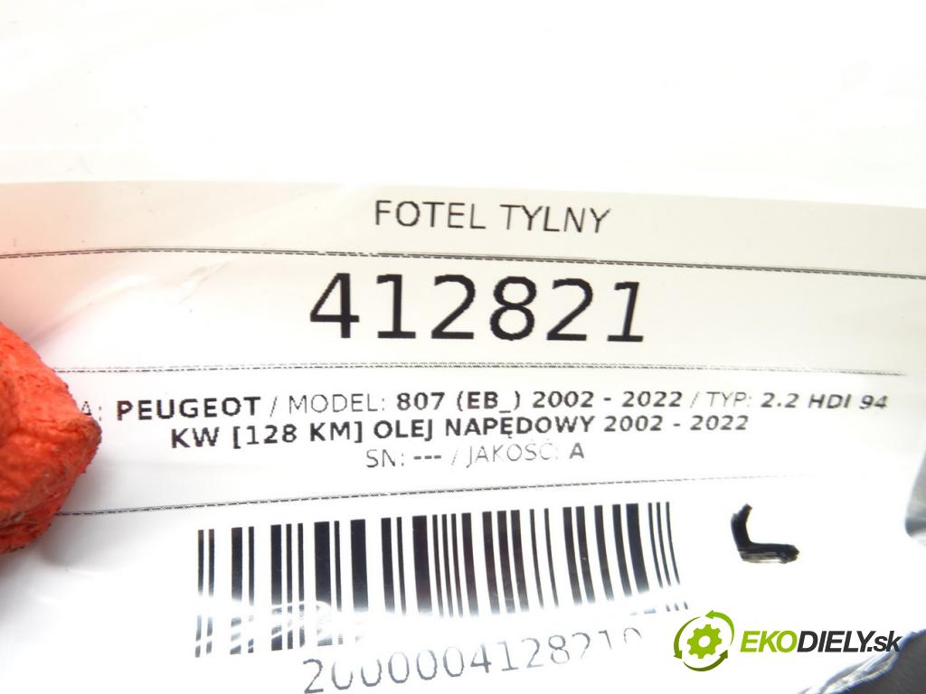 PEUGEOT 807 (EB_) 2002 - 2022    2.2 HDi 94 kW [128 KM] olej napędowy 2002 - 2022  Sedadlo zadný  (Sedačky, sedadlá)