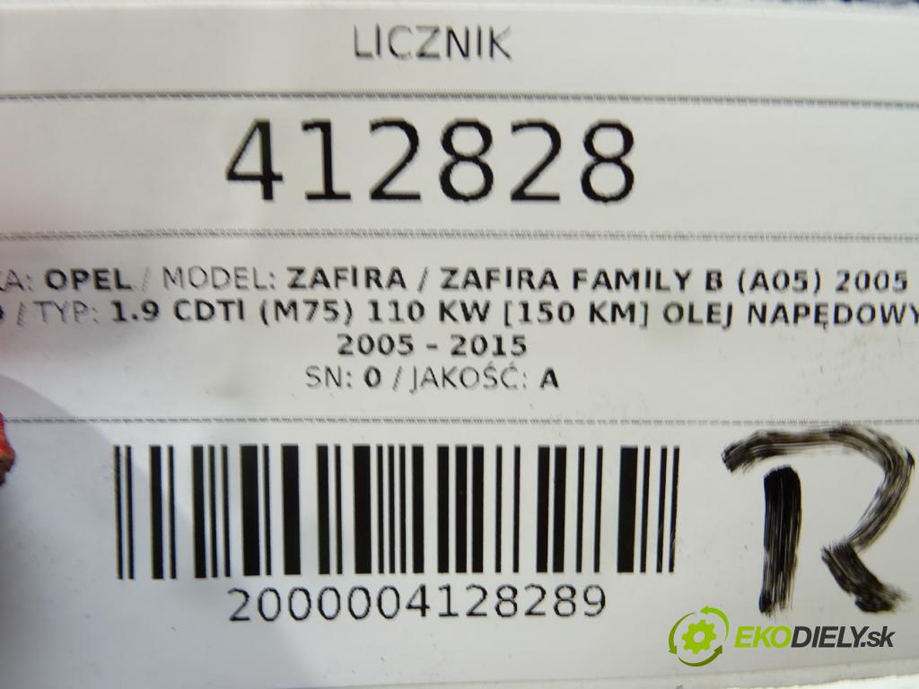 OPEL ZAFIRA / ZAFIRA FAMILY B (A05) 2005 - 2019    1.9 CDTI (M75) 110 kW [150 KM] olej napędowy 2005   Prístrojovka 13216660 (Prístrojové dosky, displeje)