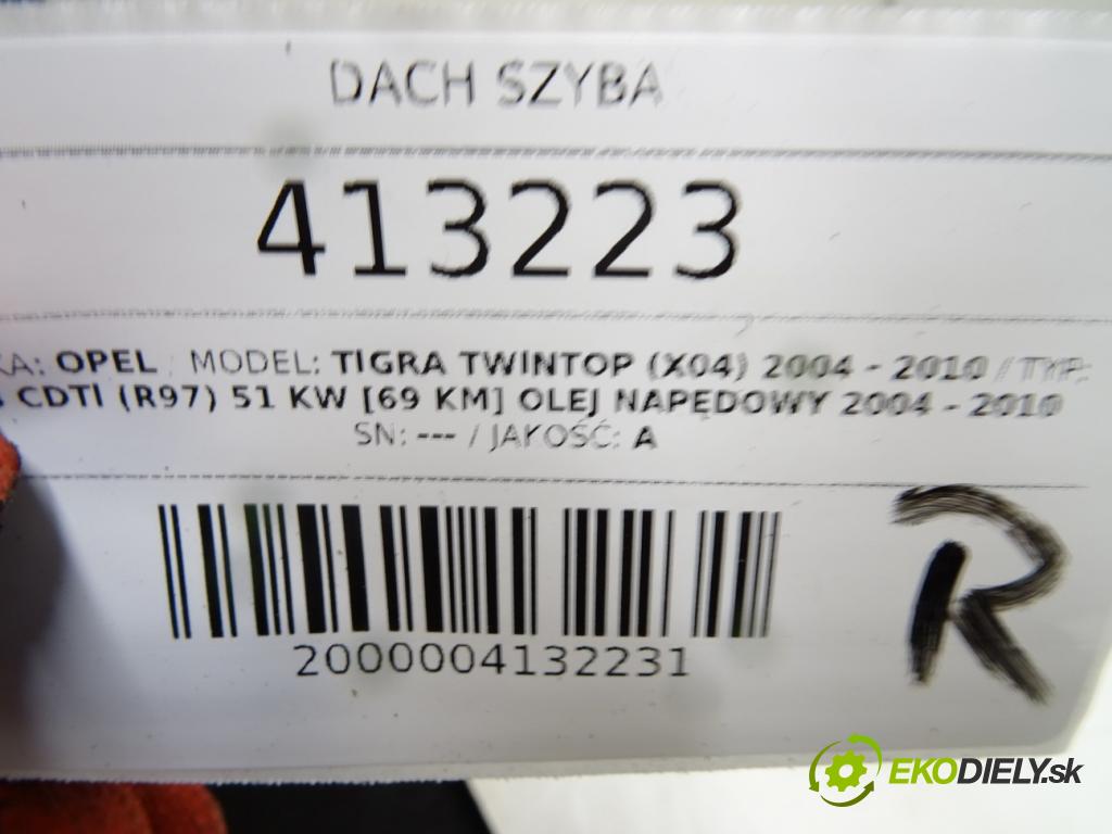 OPEL TIGRA TwinTop (X04) 2004 - 2010    1.3 CDTI (R97) 51 kW [69 KM] olej napędowy 2004 -   střecha okno