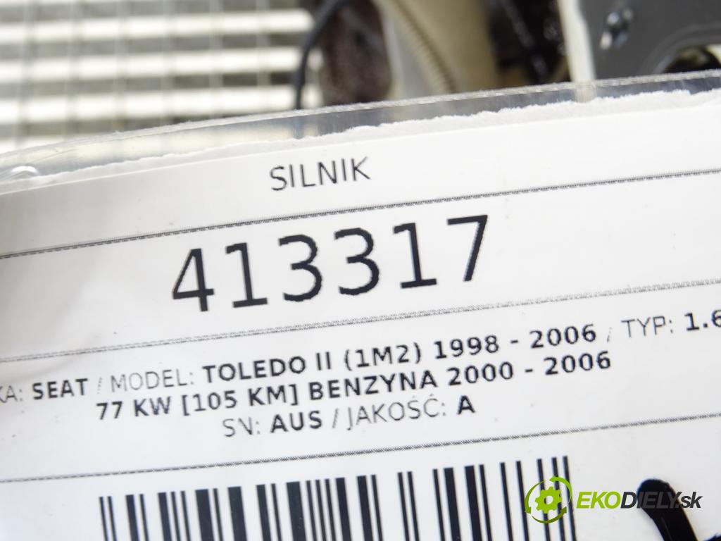 SEAT TOLEDO II (1M2) 1998 - 2006    1.6 16V 77 kW [105 KM] benzyna 2000 - 2006  Motor AUS (Motory (kompletné))