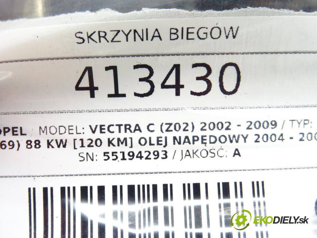 OPEL VECTRA C (Z02) 2002 - 2009    1.9 CDTI (F69) 88 kW [120 KM] olej napędowy 2004 -  Prevodovka 55194293 (Prevodovky)