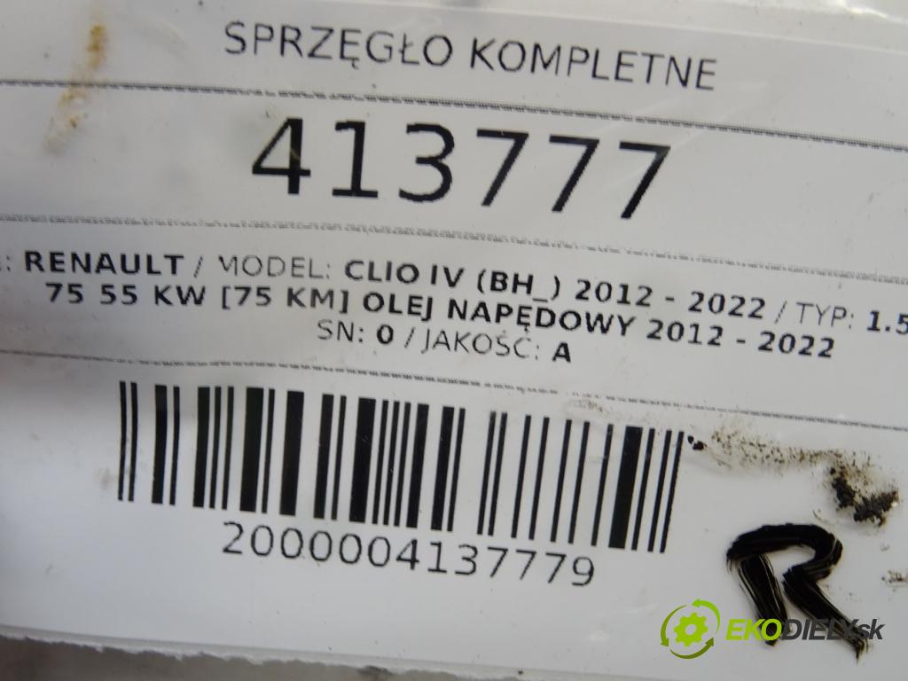 RENAULT CLIO IV (BH_) 2012 - 2022    1.5 dCi 75 55 kW [75 KM] olej napędowy 2012 - 2022  Spojková sada (bez ložiska) komplet 302057404R (Kompletné sady (bez ložiska))