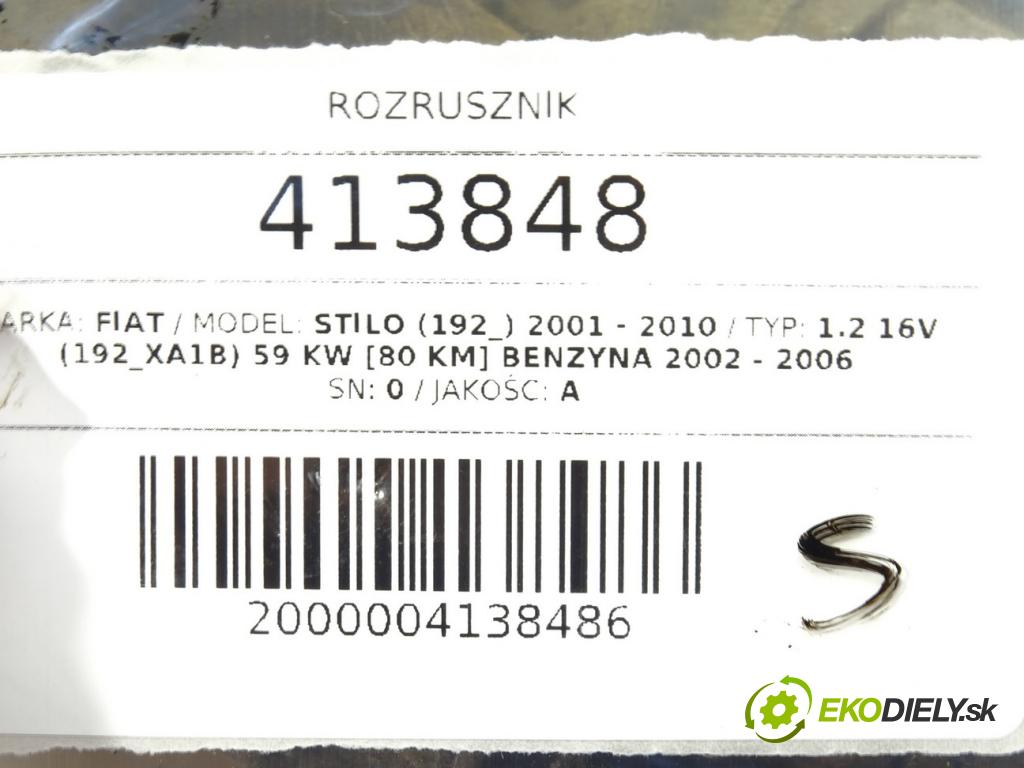 FIAT STILO (192_) 2001 - 2010    1.2 16V (192_XA1B) 59 kW [80 KM] benzyna 2002 - 20  Štartér 46813058 (Štartéry)