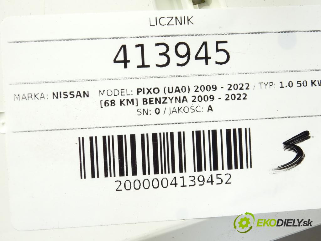 NISSAN PIXO (UA0) 2009 - 2022    1.0 50 kW [68 KM] benzyna 2009 - 2022  Prístrojovka 34100M68K80 (Prístrojové dosky, displeje)