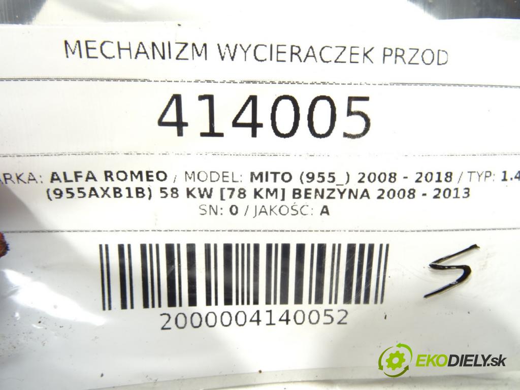 ALFA ROMEO MITO (955_) 2008 - 2018    1.4 (955AXB1B) 58 kW [78 KM] benzyna 2008 - 2013  Mechanizmus stieračov predný 505155520 (Motorčeky stieračov predné)