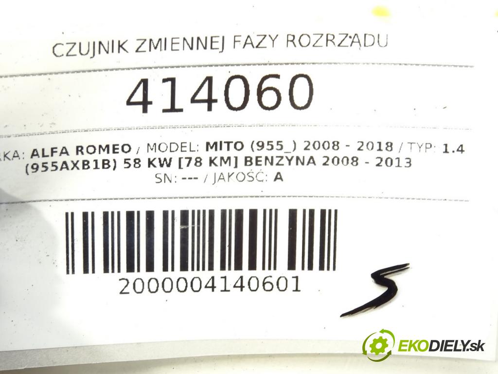 ALFA ROMEO MITO (955_) 2008 - 2018    1.4 (955AXB1B) 58 kW [78 KM] benzyna 2008 - 2013  Snímač variabilný fázy  (Snímače)