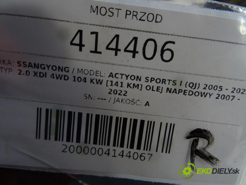 SSANGYONG ACTYON SPORTS I (QJ) 2005 - 2022    2.0 Xdi 4WD 104 kW [141 KM] olej napędowy 2007 - 2  Most predný