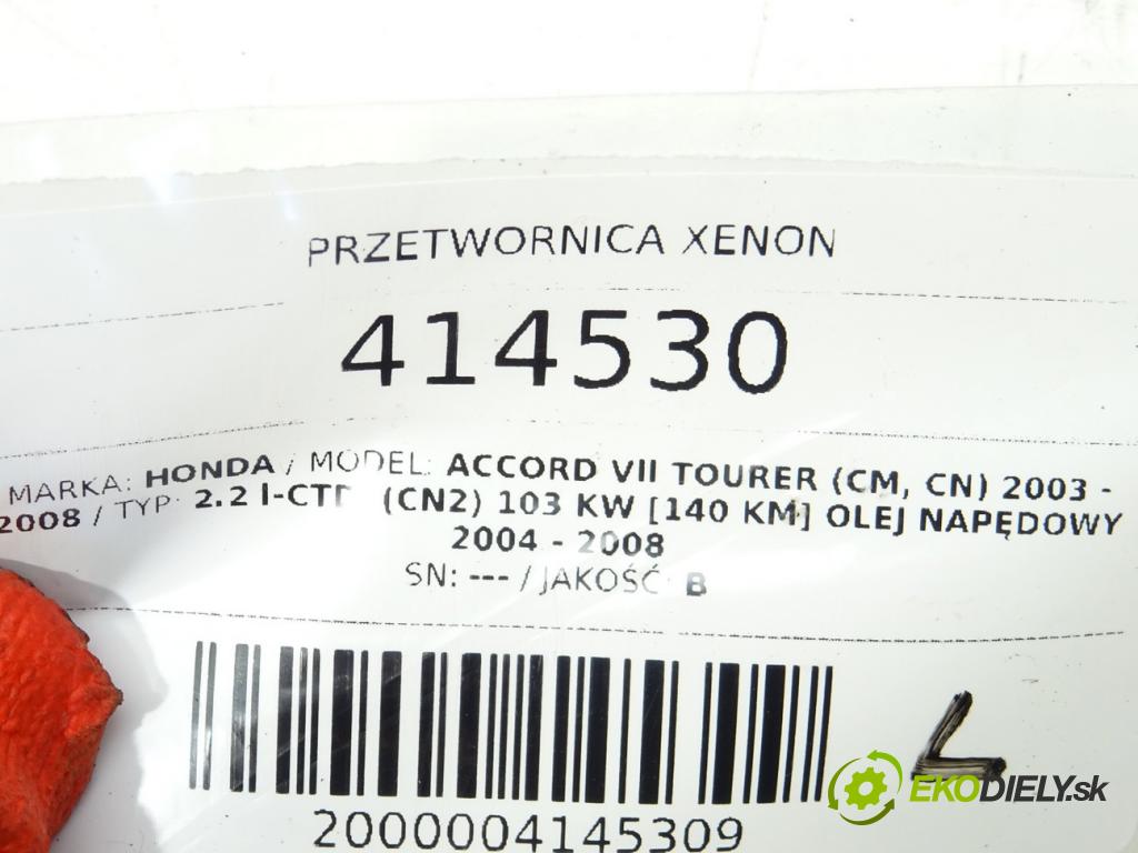 HONDA ACCORD VII Tourer (CM, CN) 2003 - 2008    2.2 i-CTDi (CN2) 103 kW [140 KM] olej napędowy 200  Menič XENON  (Riadiace jednotky xenónu)