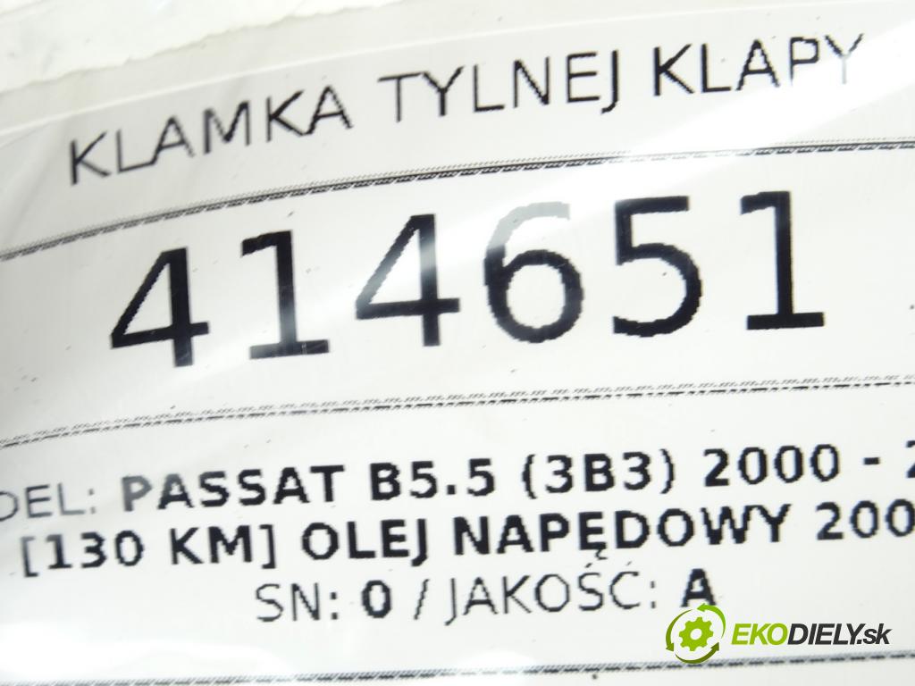 VW PASSAT B5.5 (3B3) 2000 - 2005    1.9 TDI 96 kW [130 KM] olej napędowy 2000 - 2005  Kľučka zad dverí 3B9827566