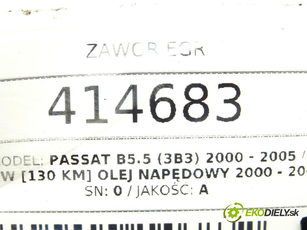 VW PASSAT B5.5 (3B3) 2000 - 2005    1.9 TDI 96 kW [130 KM] olej napędowy 2000 - 2005  Ventil EGR  (EGR ventily)