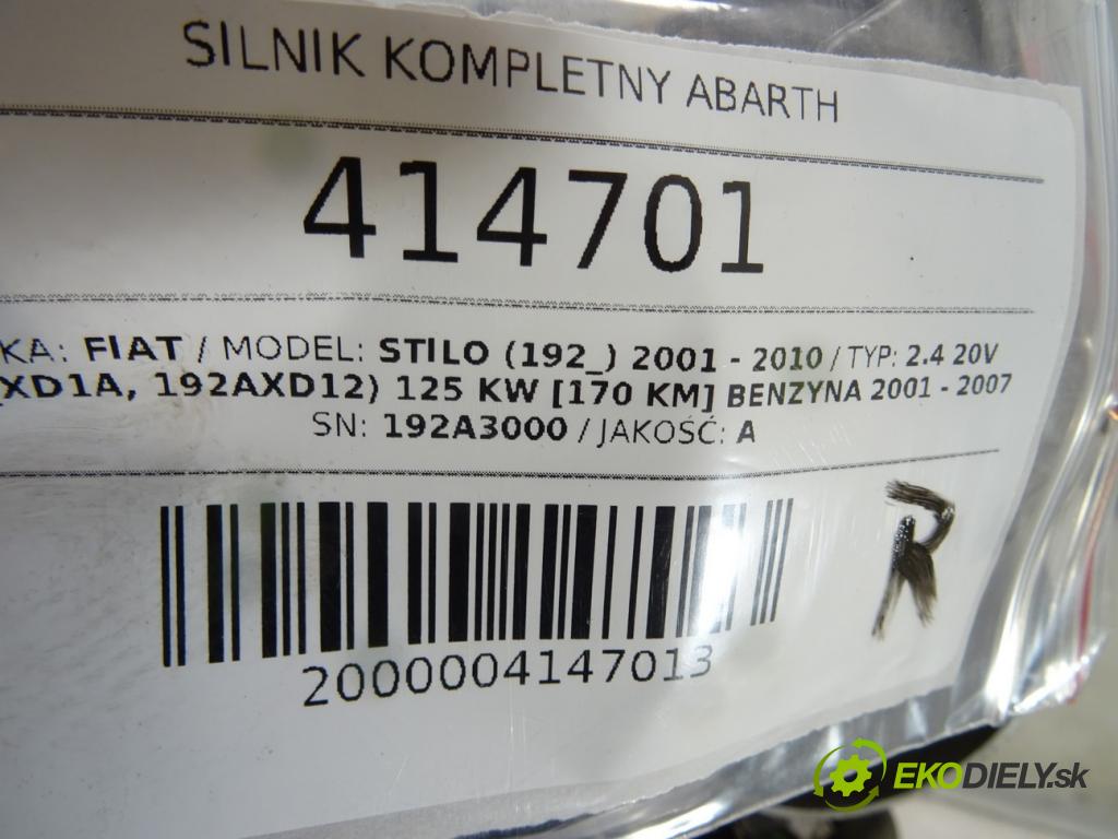 FIAT STILO (192_) 2001 - 2010    2.4 20V (192_XD1A, 192AXD12) 125 kW [170 KM] benzy  Prevodovka  (Prevodovky)