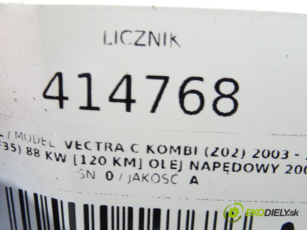 OPEL VECTRA C Kombi (Z02) 2003 - 2009    1.9 CDTI (F35) 88 kW [120 KM] olej napędowy 2004 -  Prístrojovka 13165958ME (Prístrojové dosky, displeje)