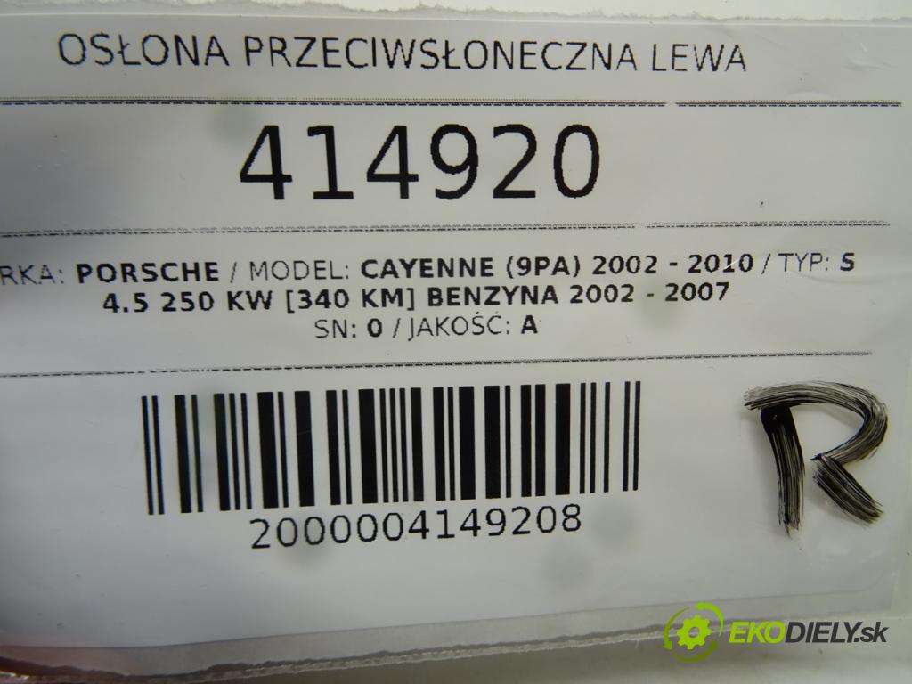 PORSCHE CAYENNE (9PA) 2002 - 2010    S 4.5 250 kW [340 KM] benzyna 2002 - 2007  Clona slnečná ľavá strana  (Ostatné)