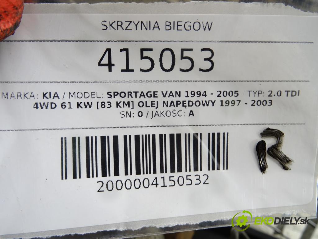KIA SPORTAGE VAN 1994 - 2005    2.0 TDI 4WD 61 kW [83 KM] olej napędowy 1997 - 200  Prevodovka  (Prevodovky)