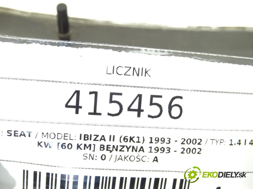 SEAT IBIZA II (6K1) 1993 - 2002    1.4 i 44 kW [60 KM] benzyna 1993 - 2002  Prístrojovka 6K0920821G (Prístrojové dosky, displeje)