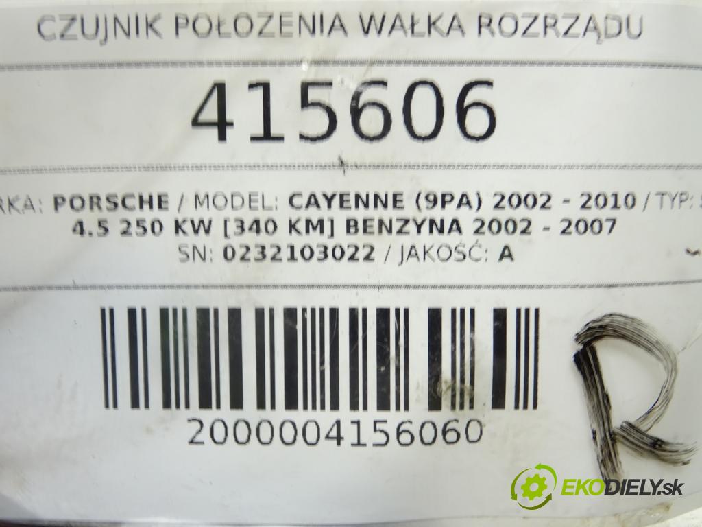 PORSCHE CAYENNE (9PA) 2002 - 2010    S 4.5 250 kW [340 KM] benzyna 2002 - 2007  snímač pozice vačkového hřídele 0232103022 (Snímače polohy kliky, vačky)
