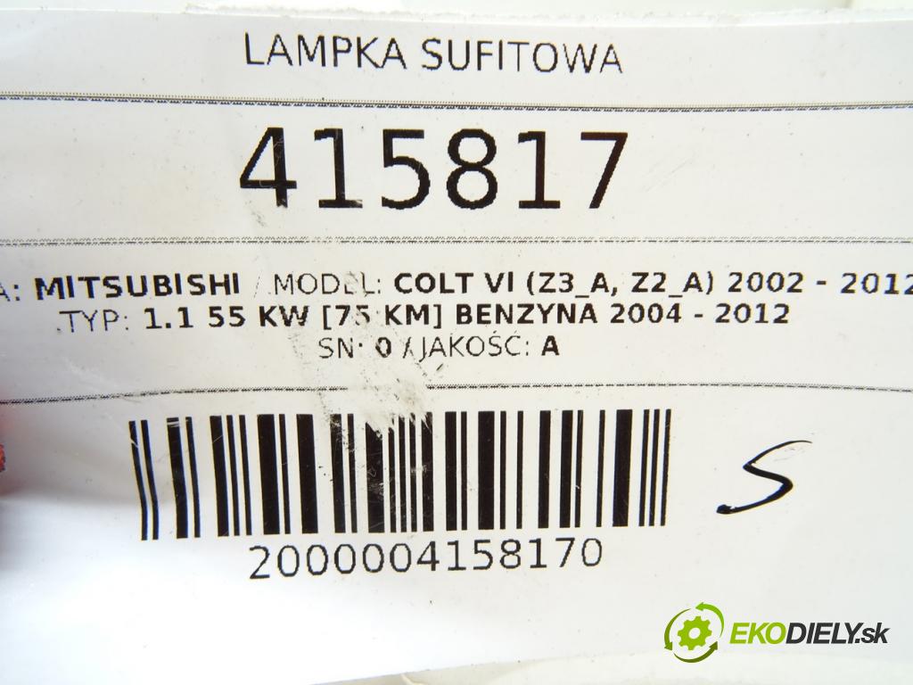 MITSUBISHI COLT VI (Z3_A, Z2_A) 2002 - 2012    1.1 55 kW [75 KM] benzyna 2004 - 2012  svetlo stropné MR951589 (Osvetlenie interiéru)