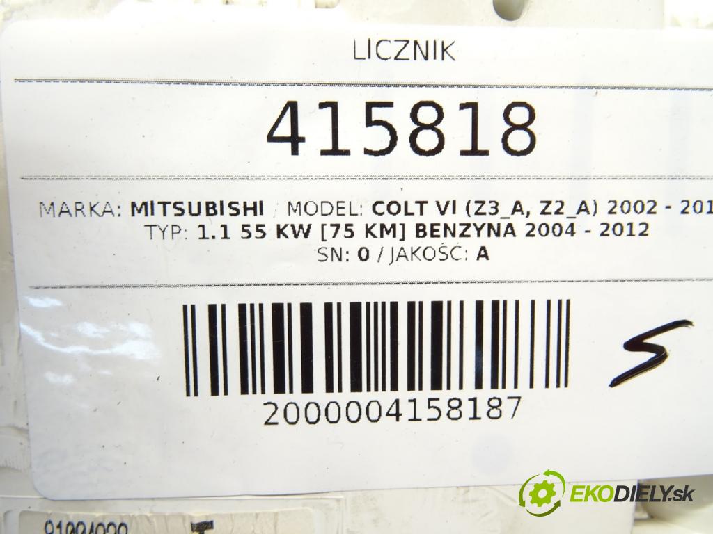 MITSUBISHI COLT VI (Z3_A, Z2_A) 2002 - 2012    1.1 55 kW [75 KM] benzyna 2004 - 2012  Prístrojovka 8100A929 (Prístrojové dosky, displeje)