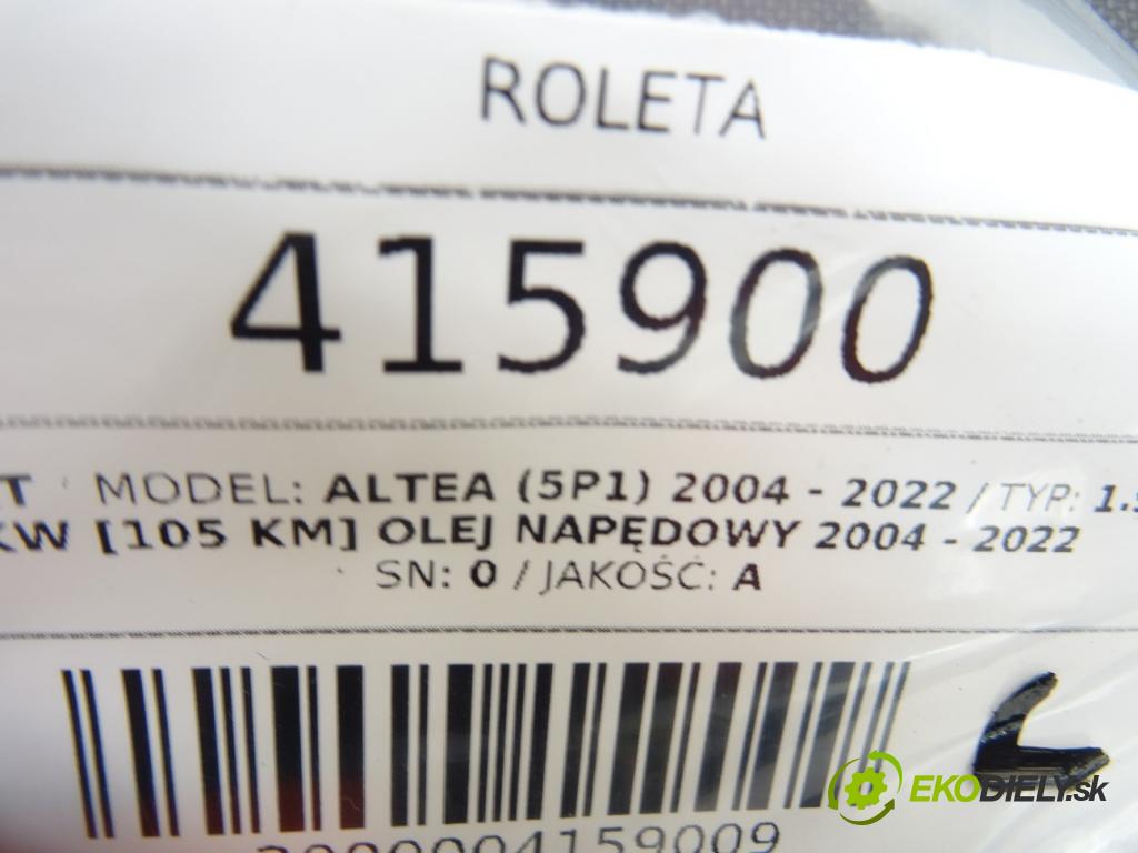 SEAT ALTEA (5P1) 2004 - 2022    1.9 TDI 77 kW [105 KM] olej napędowy 2004 - 2022  Roleta 5P8867871C (Rolety kufra)