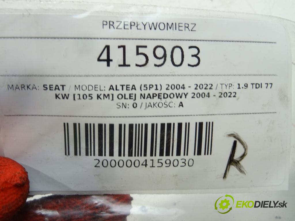 SEAT ALTEA (5P1) 2004 - 2022    1.9 TDI 77 kW [105 KM] olej napędowy 2004 - 2022  Váha vzduchu 038906461B (Váhy vzduchu)