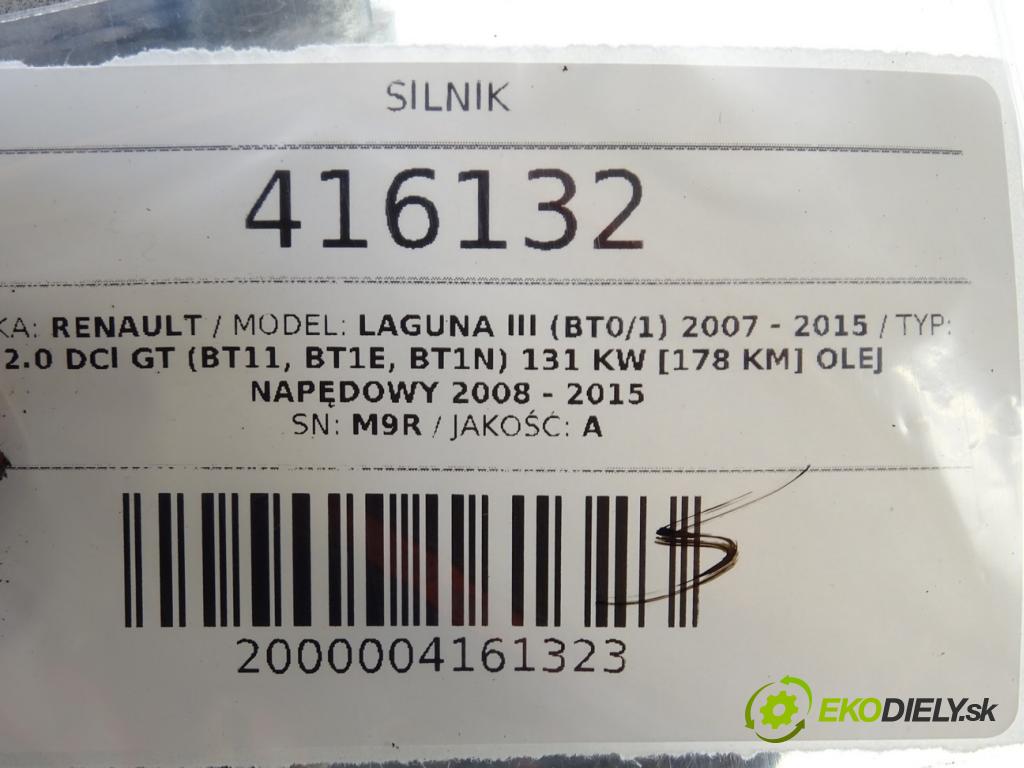 RENAULT LAGUNA III (BT0/1) 2007 - 2015    2.0 dCi GT (BT11, BT1E, BT1N) 131 kW [178 KM] olej  Motor M9R (Motory (kompletné))