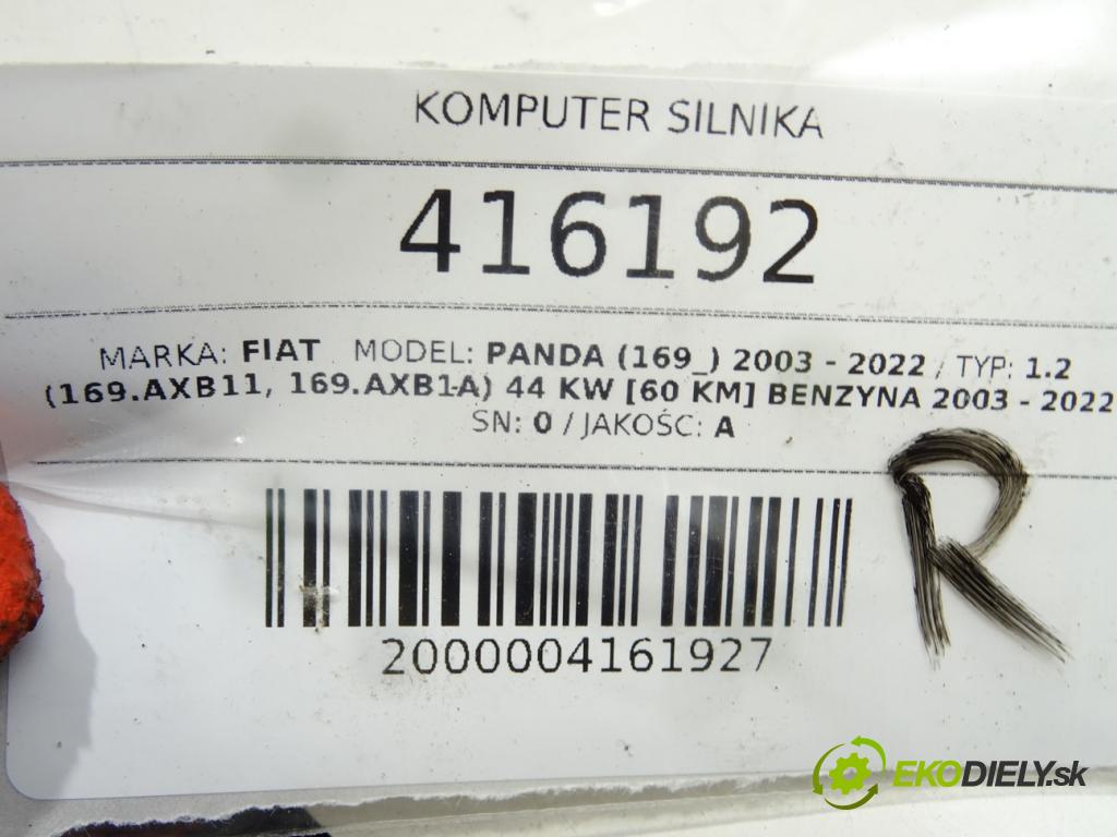 FIAT PANDA (169_) 2003 - 2022    1.2 (169.AXB11, 169.AXB1A) 44 kW [60 KM] benzyna 2  řídící jednotka motora 51793116 (Řídící jednotky)