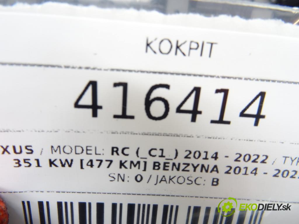LEXUS RC (_C1_) 2014 - 2022    F (USC10_) 351 kW [477 KM] benzyna 2014 - 2022  palubní doska  (Palubní desky)