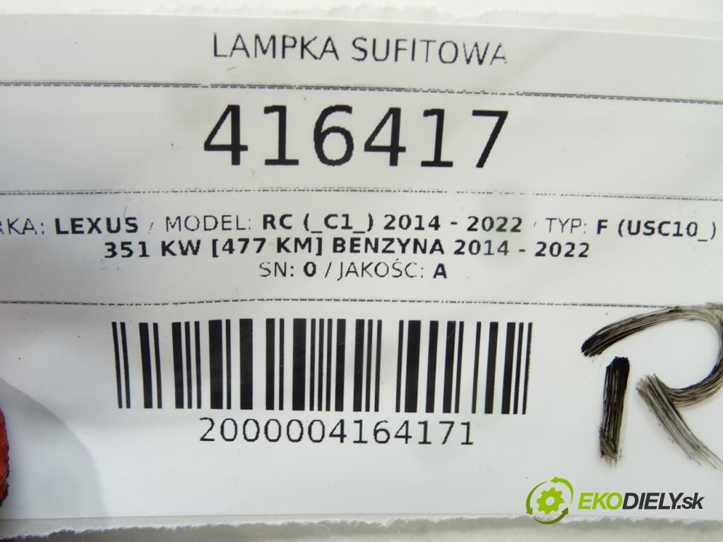 LEXUS RC (_C1_) 2014 - 2022    F (USC10_) 351 kW [477 KM] benzyna 2014 - 2022  svetlo stropné  (Osvetlenie interiéru)