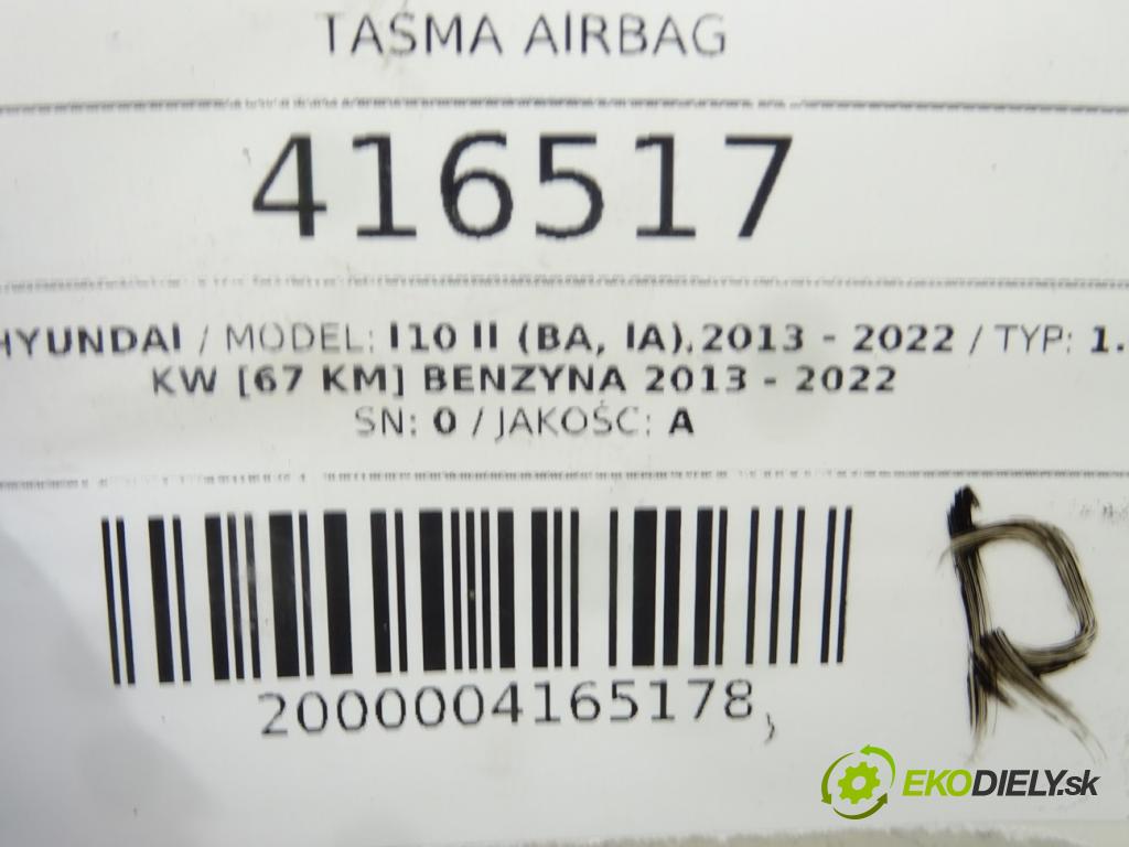 HYUNDAI i10 II (BA, IA) 2013 - 2022    1.0 49 kW [67 KM] benzyna 2013 - 2022  Krúžok, slimák airbag  (Airbagy)