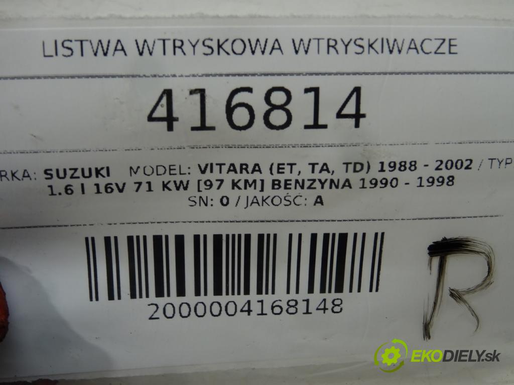 SUZUKI VITARA (ET, TA, TD) 1988 - 2002    1.6 i 16V 71 kW [97 KM] benzyna 1990 - 1998  Lišta vstrekovacia Vstrekovacie ventily 195250-0200 (Vstrekovacie lišty)