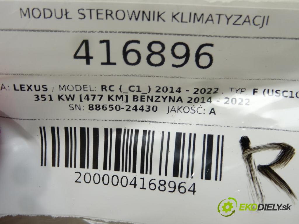 LEXUS RC (_C1_) 2014 - 2022    F (USC10_) 351 kW [477 KM] benzyna 2014 - 2022  modul řídící jednotka klimatizace 88650-24430