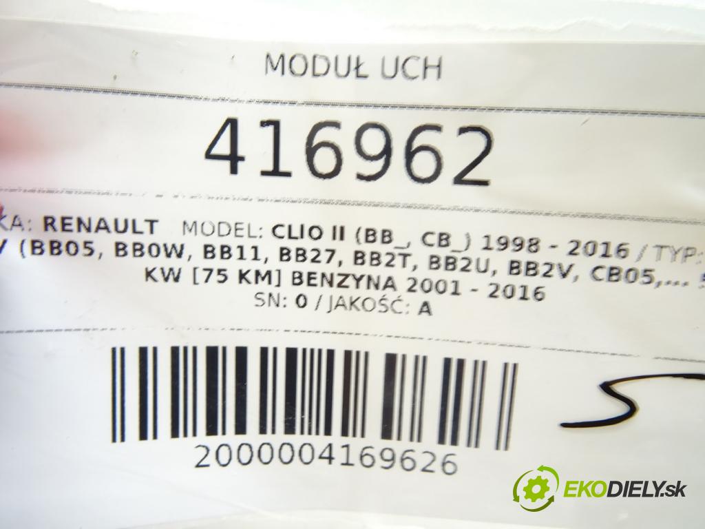 RENAULT CLIO II (BB_, CB_) 1998 - 2016 1.2 16V (BB05, BB0W, BB11, BB27, BB2T, BB2U, BB2V, Modul UCH P8200207134A (Ostatné)