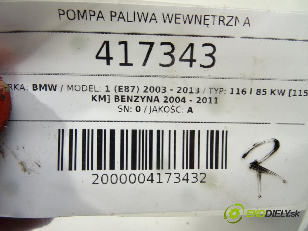 BMW 1 (E87) 2003 - 2013    116 i 85 kW [115 KM] benzyna 2004 - 2011  Pumpa paliva vnútorná  (Palivové pumpy, čerpadlá, plaváky)