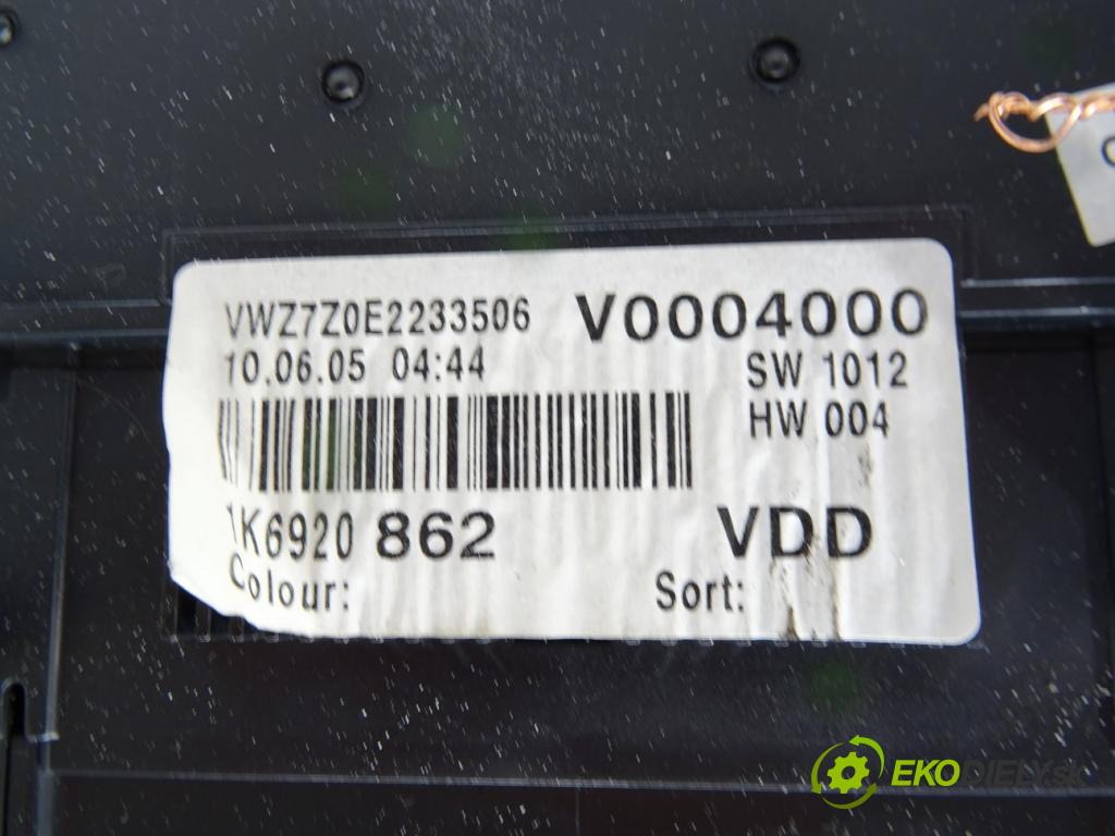 VW GOLF V (1K1) 2003 - 2010    2.0 GTI 147 kW [200 KM] benzyna 2004 - 2009  Prístrojovka 1K6920862 (Prístrojové dosky, displeje)