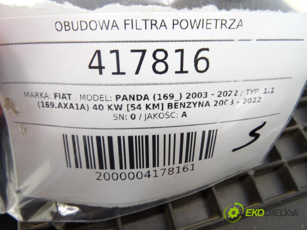 FIAT PANDA (169_) 2003 - 2022    1.1 (169.AXA1A) 40 kW [54 KM] benzyna 2003 - 2022  obal filtra vzduchu 55192000 (Kryty filtrů)