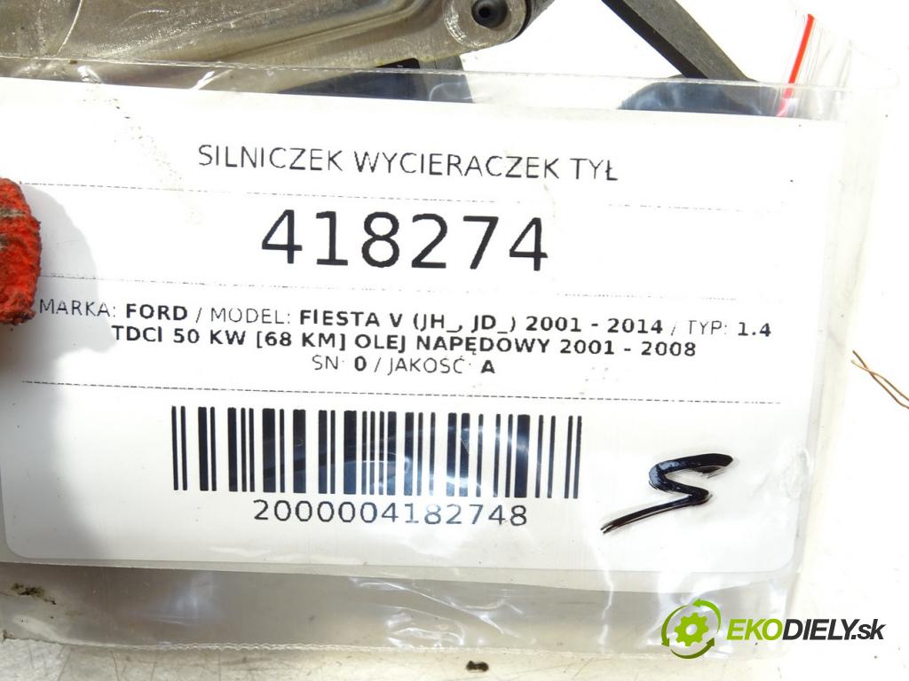 FORD FIESTA V (JH_, JD_) 2001 - 2014    1.4 TDCi 50 kW [68 KM] olej napędowy 2001 - 2008  Motorček stieračov zad 2S61-A17K441-AB (Ostatné)