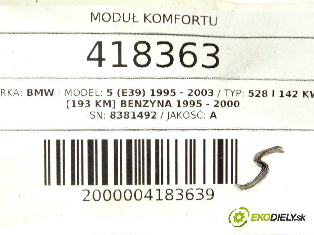 BMW 5 (E39) 1995 - 2003    528 i 142 kW [193 KM] benzyna 1995 - 2000  Modul komfortu 8381492 (Moduly komfortu)