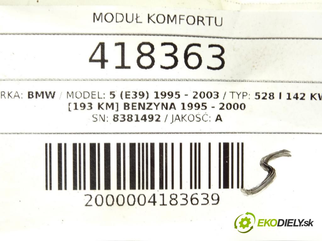 BMW 5 (E39) 1995 - 2003    528 i 142 kW [193 KM] benzyna 1995 - 2000  modul komfortu 8381492 (Moduly komfortu)