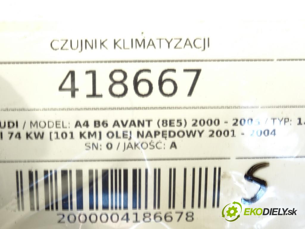 AUDI A4 B6 Avant (8E5) 2000 - 2005    1.9 TDI 74 kW [101 KM] olej napędowy 2001 - 2004  Snímač klimatizácie 8E0959126 (Snímače klimatizácie)